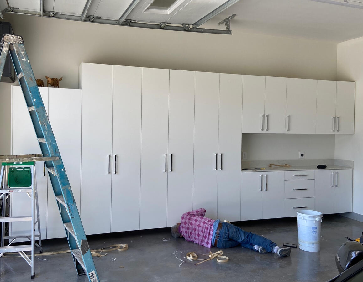 White Garage Cabinets